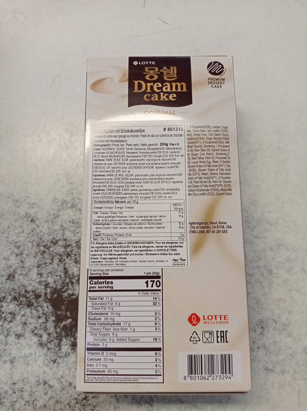 dream cake original lotte