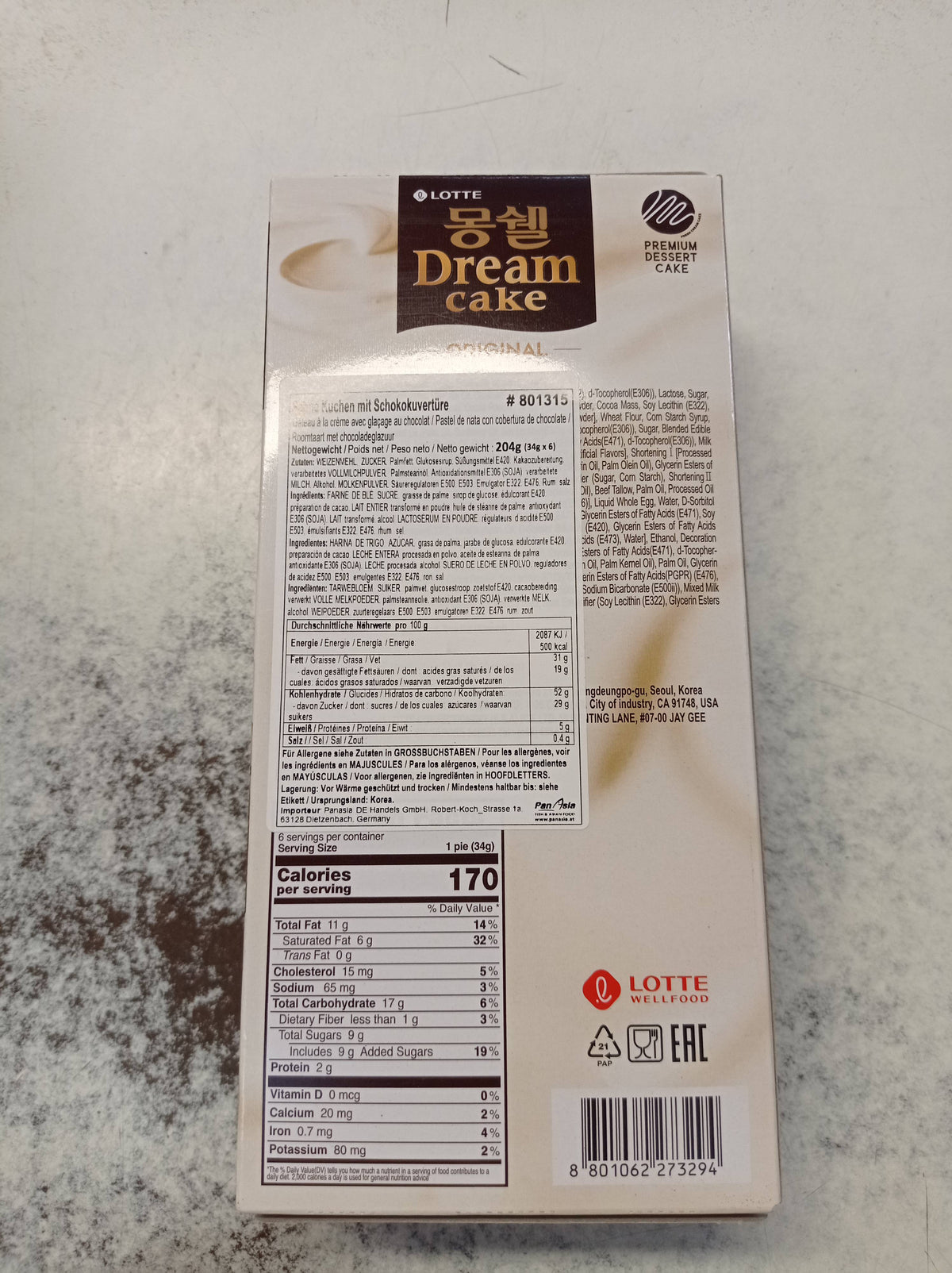 dream cake original lotte