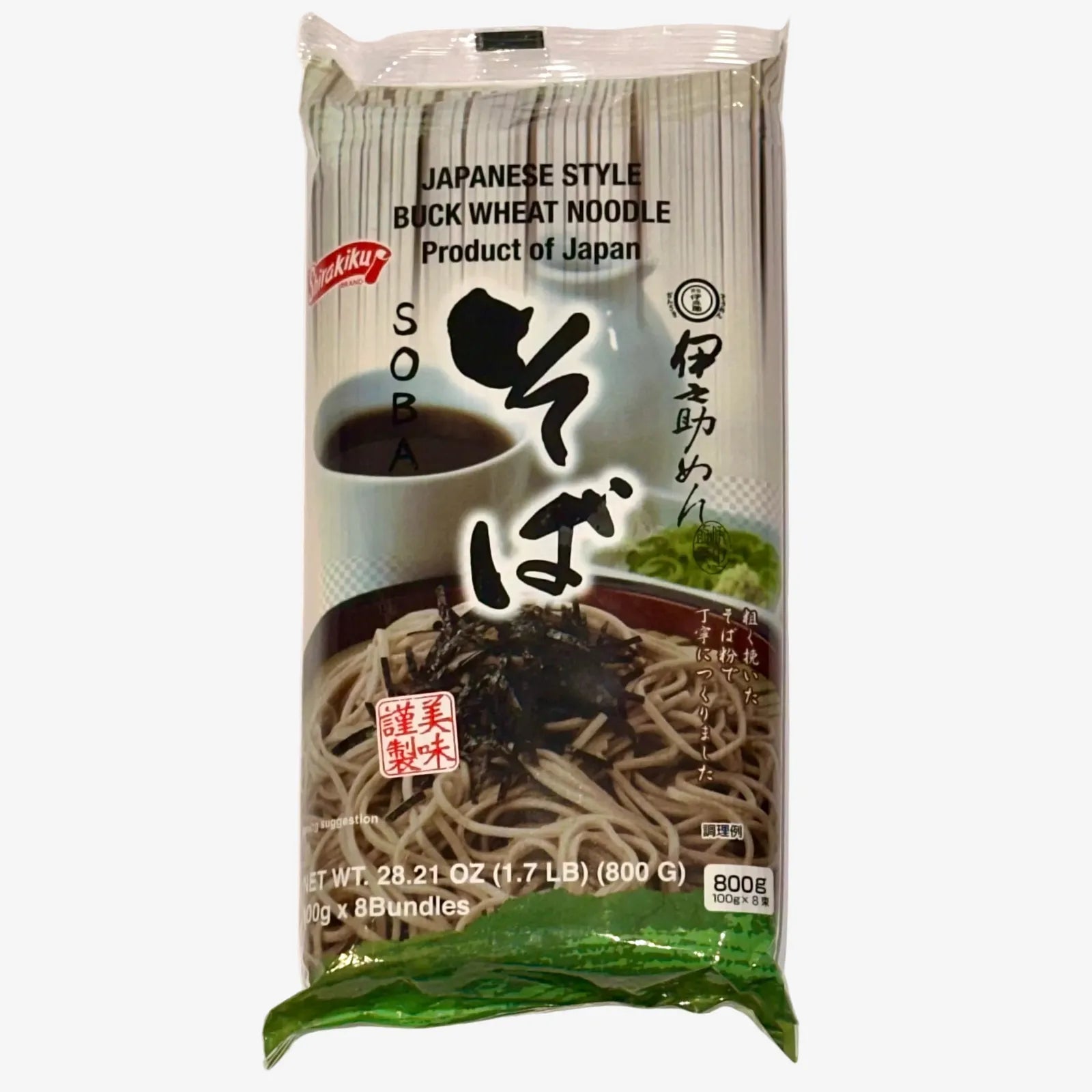 Buchweizennudeln(14,66%) - Soba Nudeln (8×100g) 800g |Shirakiku